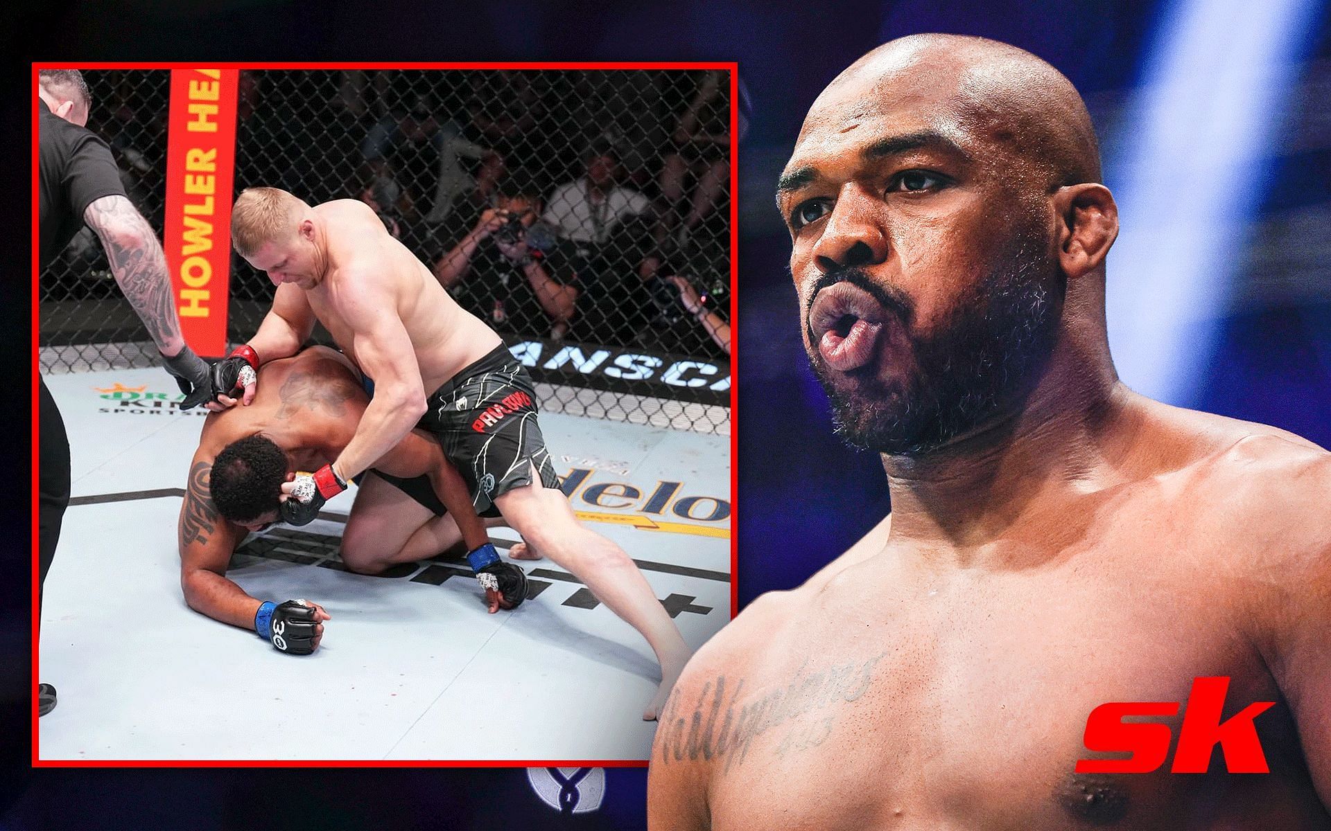 Sergei Pavlovich in action (Left) and Jon Jones (Right) [Images via: @ufc on Instagram]