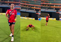 [Watch] "Called it. Did it."- PBKS spinner Rahul Chahar does a fun pushup and fielding task
