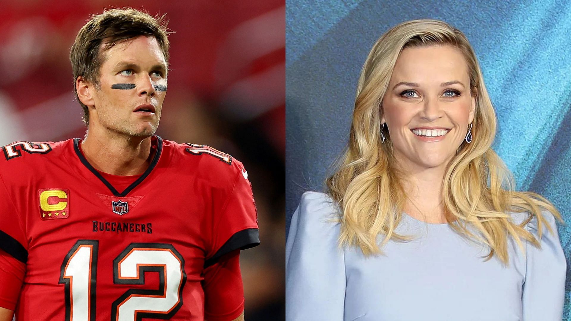 Former NFL QB Tom Brady (l) and actress Reese Witherspoon (r)