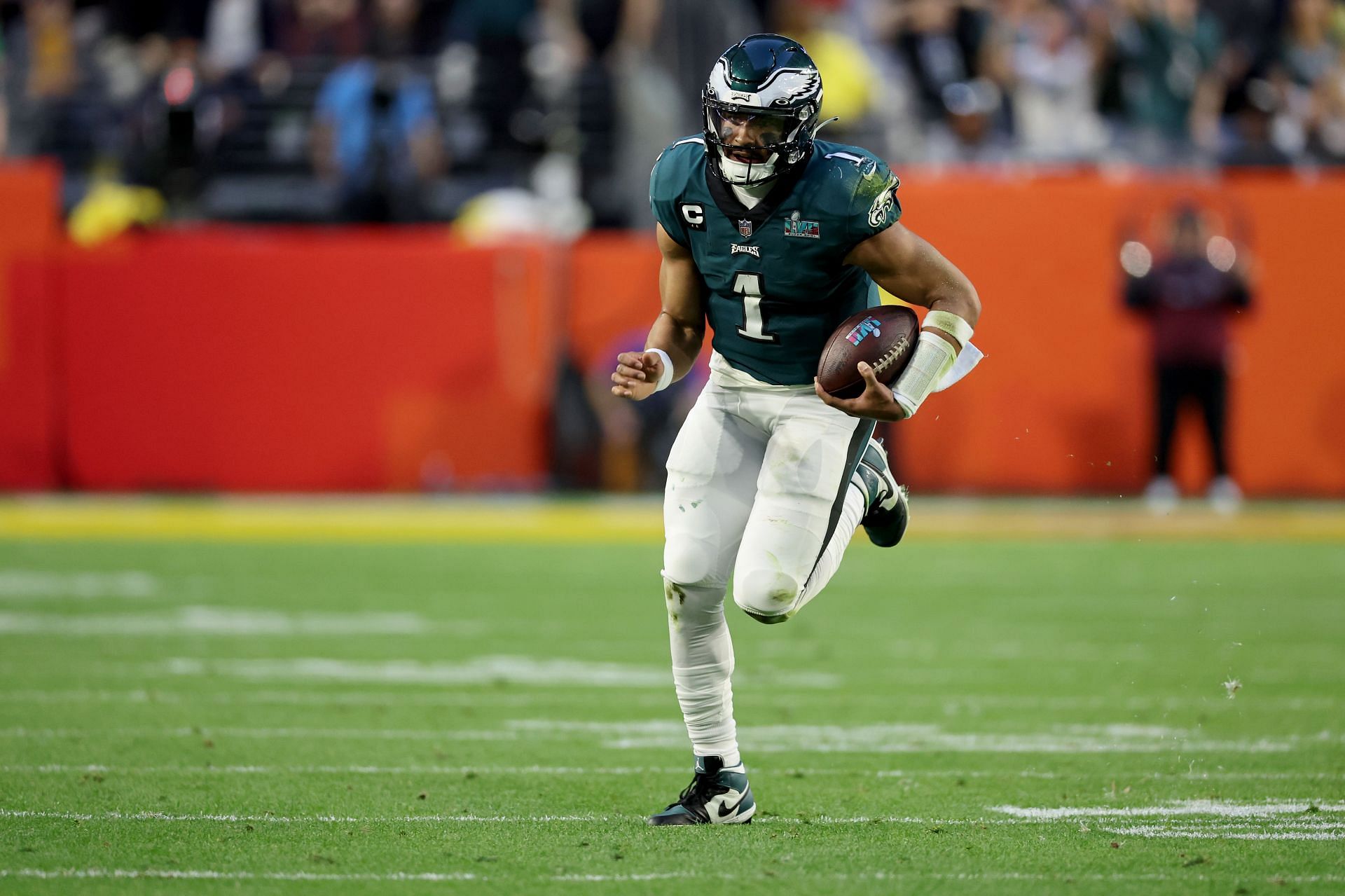 Jalen Hurts during Super Bowl LVII - Kansas City Chiefs v Philadelphia Eagles