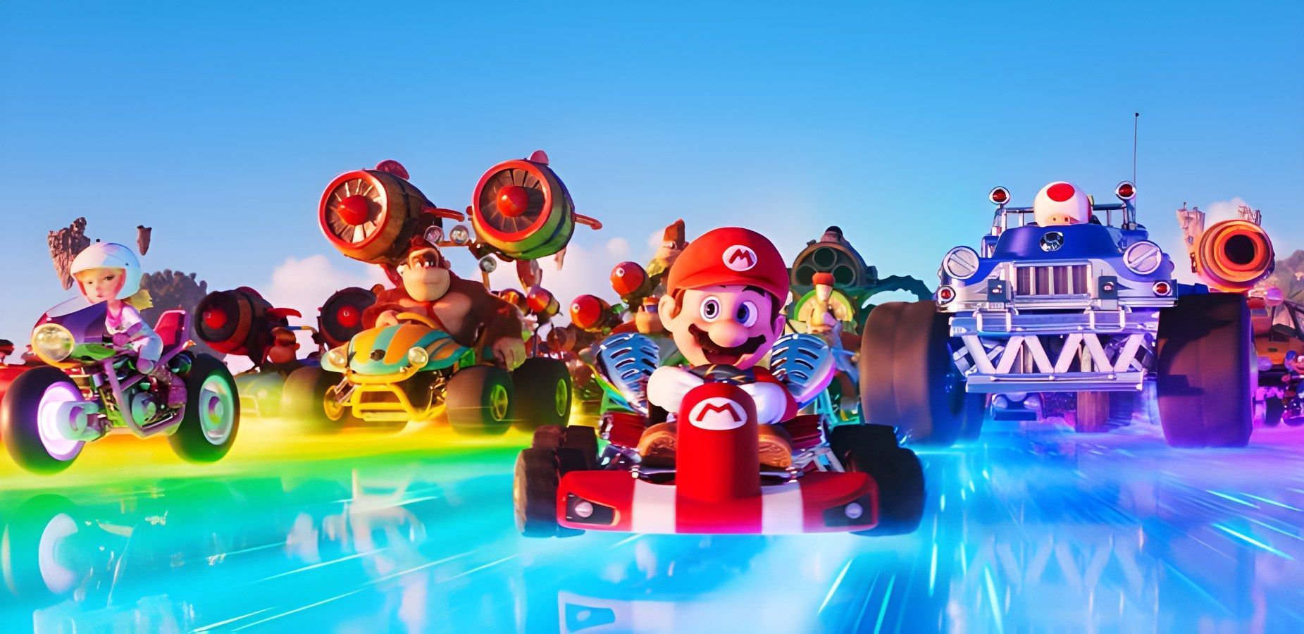 The Rainbow Road course is a fan favorite, as it tests both the skill and strategy of players. (Image via Universal Pictures)