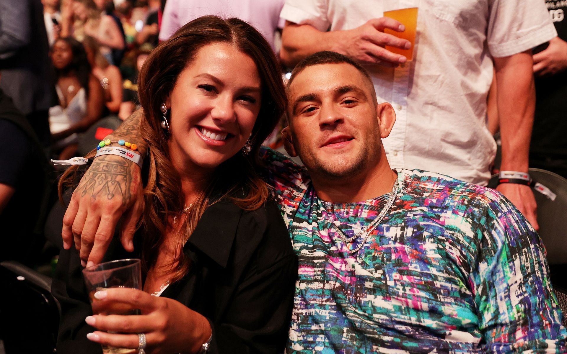 Dustin Poirier [right] and his wife [left] at UFC 276 