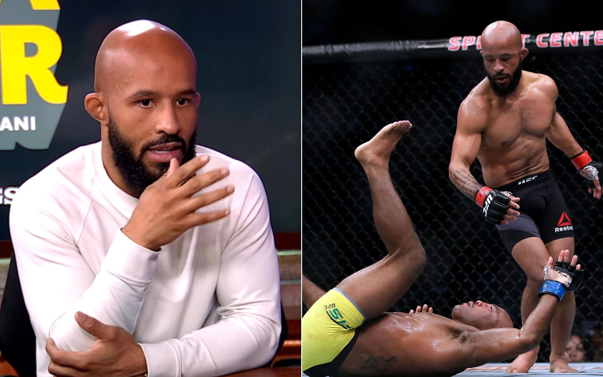 Demetrious Johnson [Left], and Demetrious Johnson vs. Wilson Reis [Right] [Photo credit: MMAFightingonSBN - YouTube]