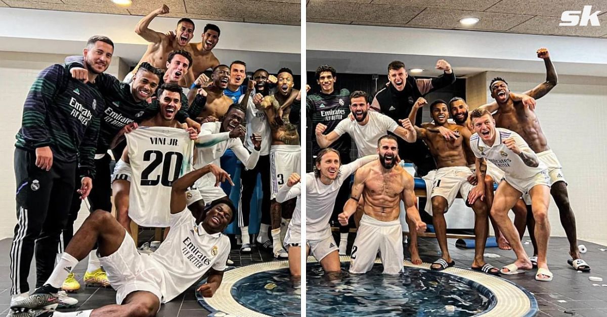 Real Madrid players celebrated their win over Barcelona in style