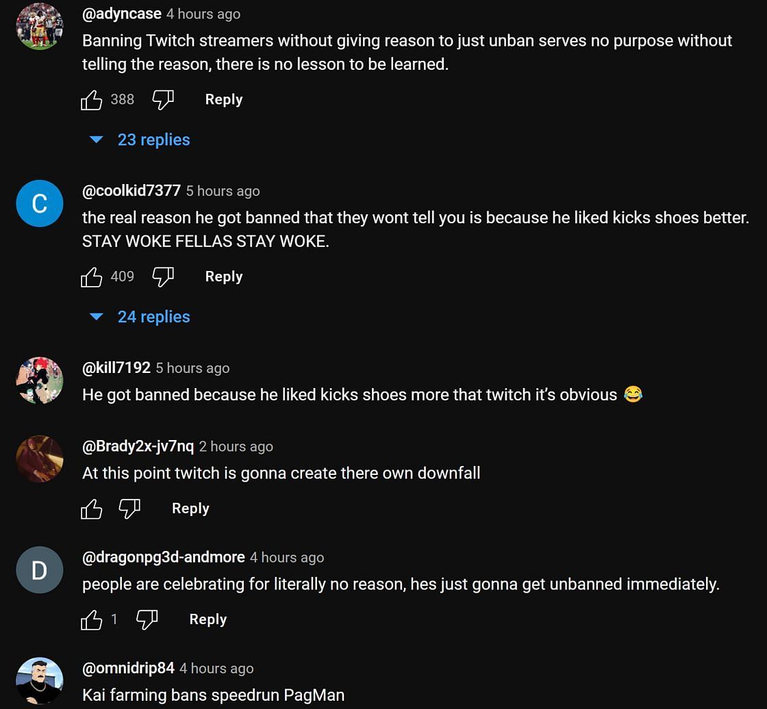 Fans in the YouTube comments section reacting to the streamer&#039;s clip (Image via xQc Clips/YouTube)