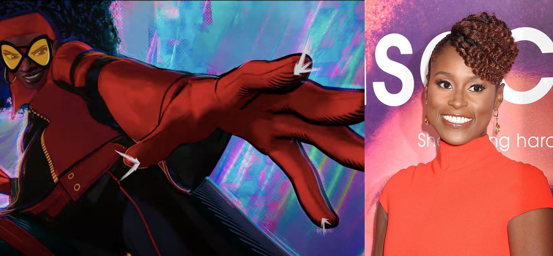 Issa Rae will lend her voice to Jessica Drew/Spider-Woman in Spider-Man: Across the Spider-Verse (Images via iMDb/Sony)