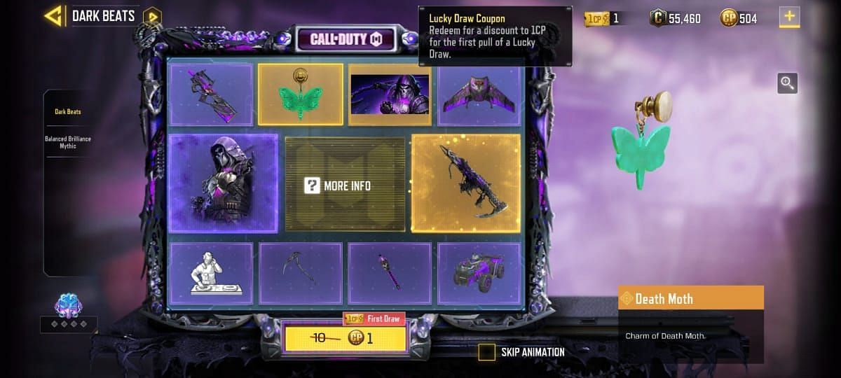 Call of Duty Mobile Dark Beats Draw (Image via COD Mobile)