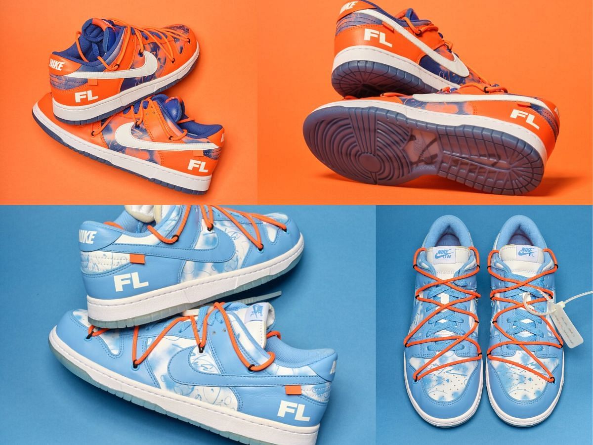 Sotheby&#039;s auction, featuring Nike Dunk Low &quot;Virgil Abloh&trade; x Futura Laboratories&quot; sneakers in &quot;UNC&quot; and &quot;Syracuse&quot; colorway (Image via Sportskeeda)