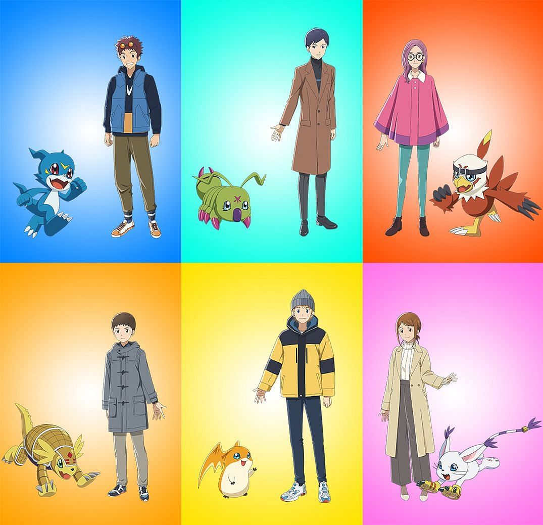 The character visuals for the new Digimon anime movie (Image via Yumeta Company)