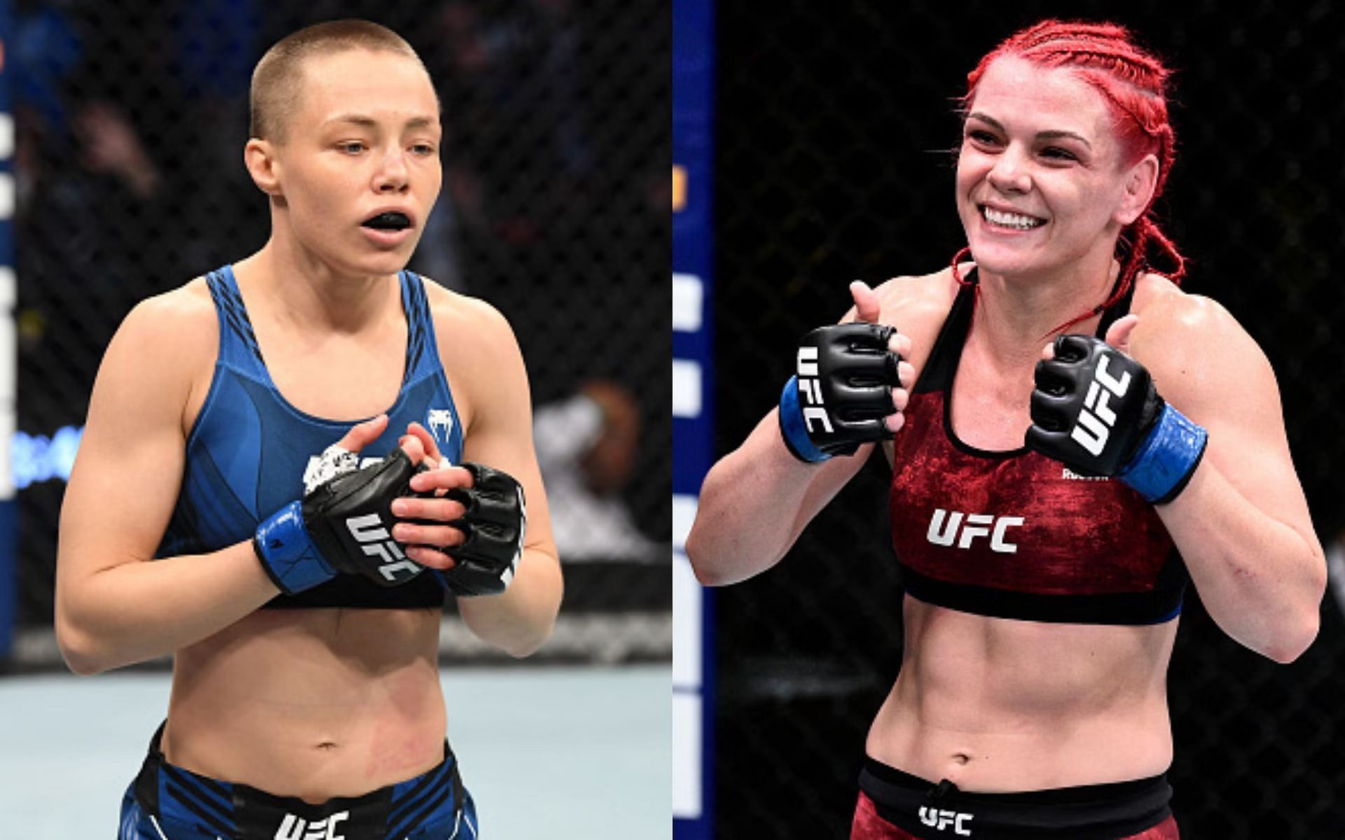 Rose Namajunas (left) and Gillian Robertson (right). [via Getty Images]