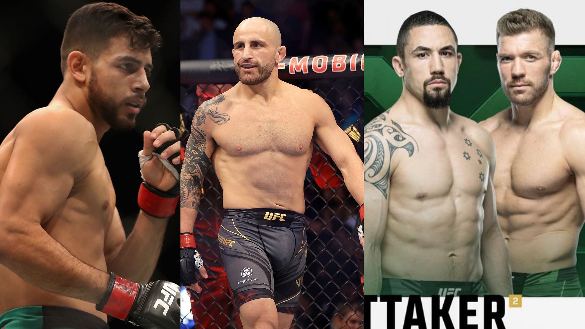 Yair Rodriguez (left), Alexander Volkanovski (right), Robert Whittaker &amp; Dricus du Plessis (far right) [Images courtesy of @ufc on Instagram]