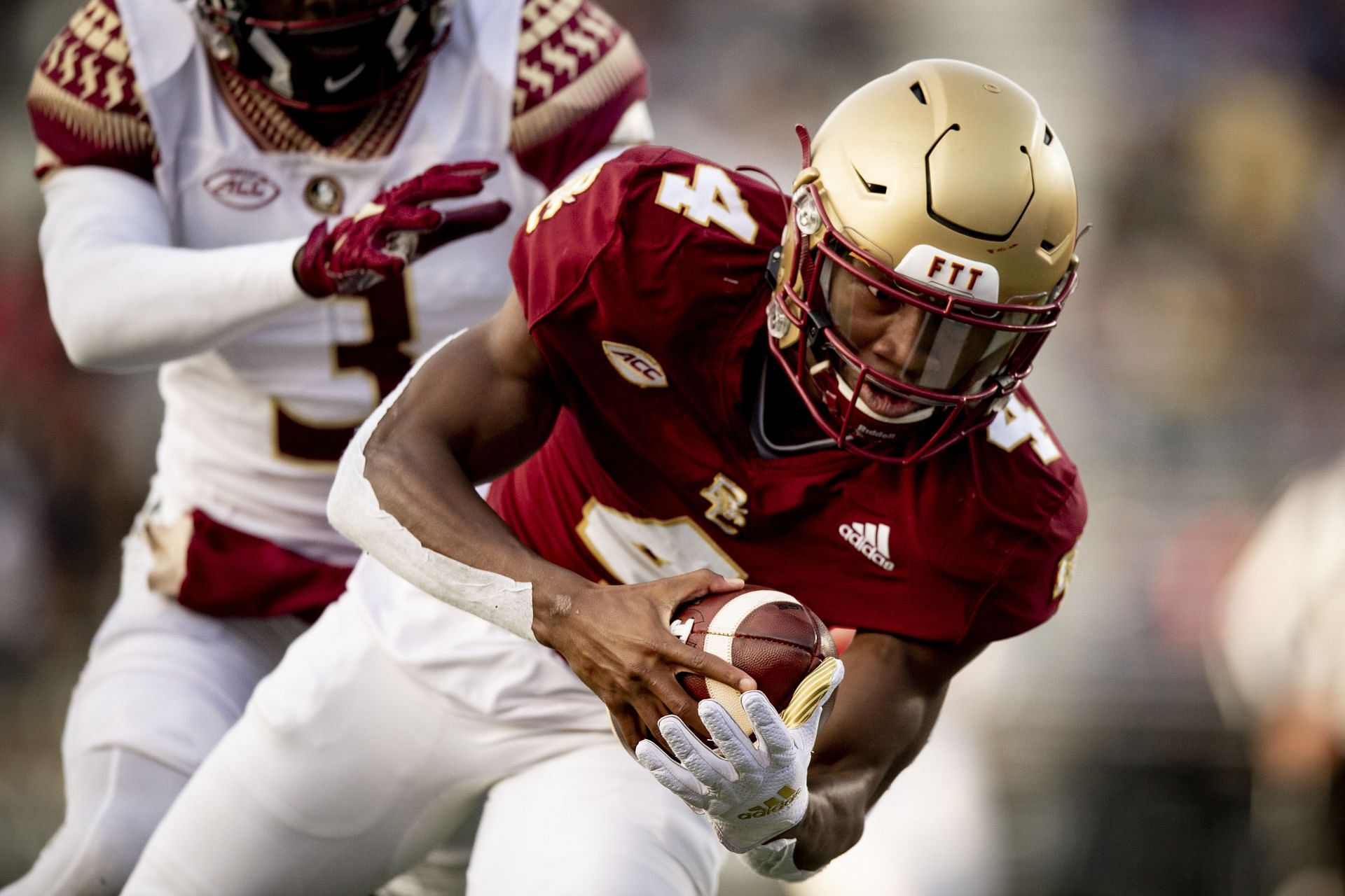 Zay Flowers in action during Florida State v Boston College
