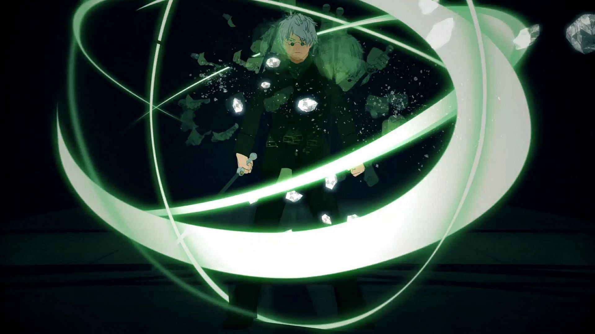 Ozpin using the cane and his own magic circa Volume 3 (Image via Rooster Teeth)