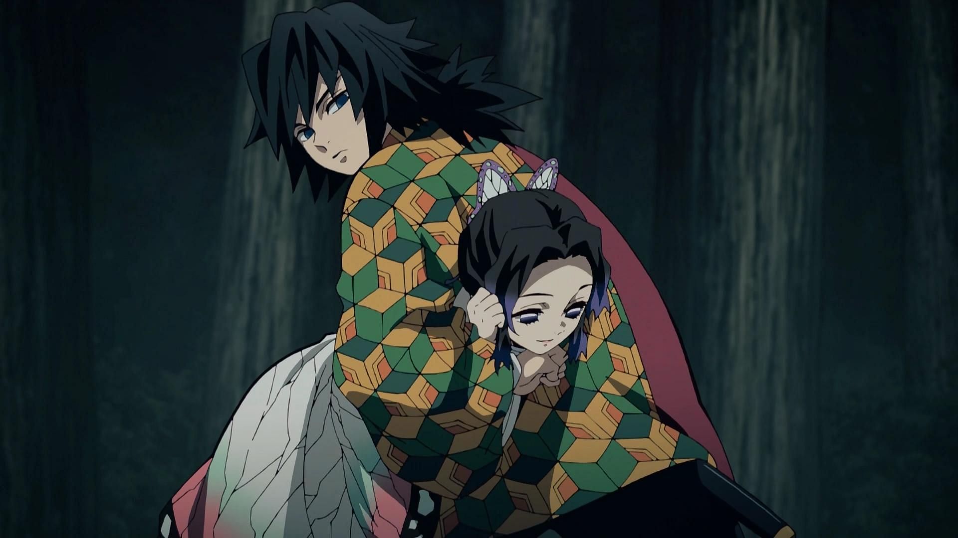 Shinobu and Tomioka as seen in the anime (Image via Ufotable)