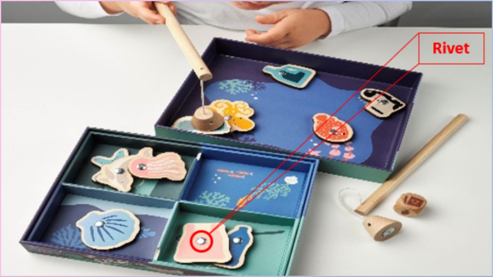 The recalled IKEA BLAVINGAD fishing game sets pose choking hazard risks (Image via IKEA/ Consumer Products Safety Commission/ Health Canada)