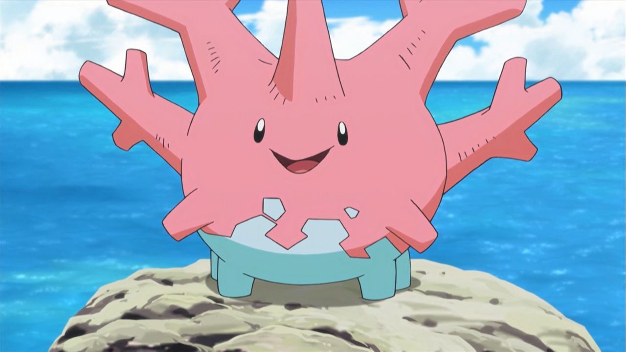 Corsola as it appears in the anime (Image via The Pokemon Company)