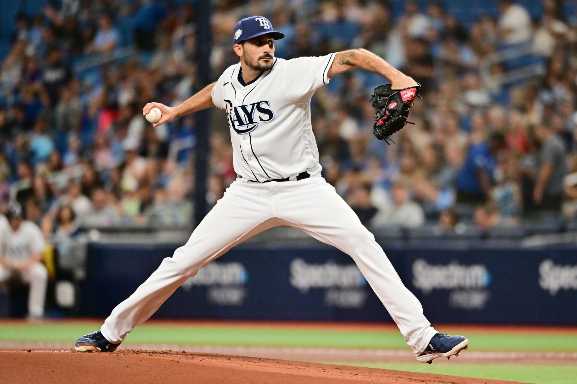 Zach Eflin of the Tampa Bay Rays delivers a pitch to the Detroit Tigers.