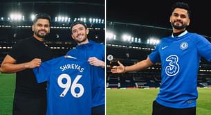 [In Pictures] Shreyas Iyer catches up with Chelsea footballer Ben Chilwell