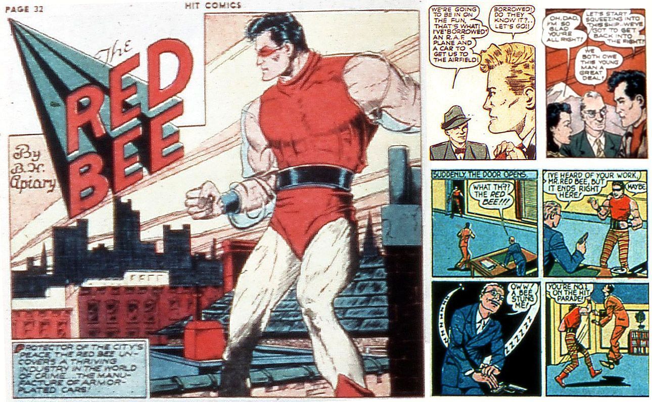 The Red Bee is a forgettable character with an odd origin story that involves a trained bee (Image via DC)