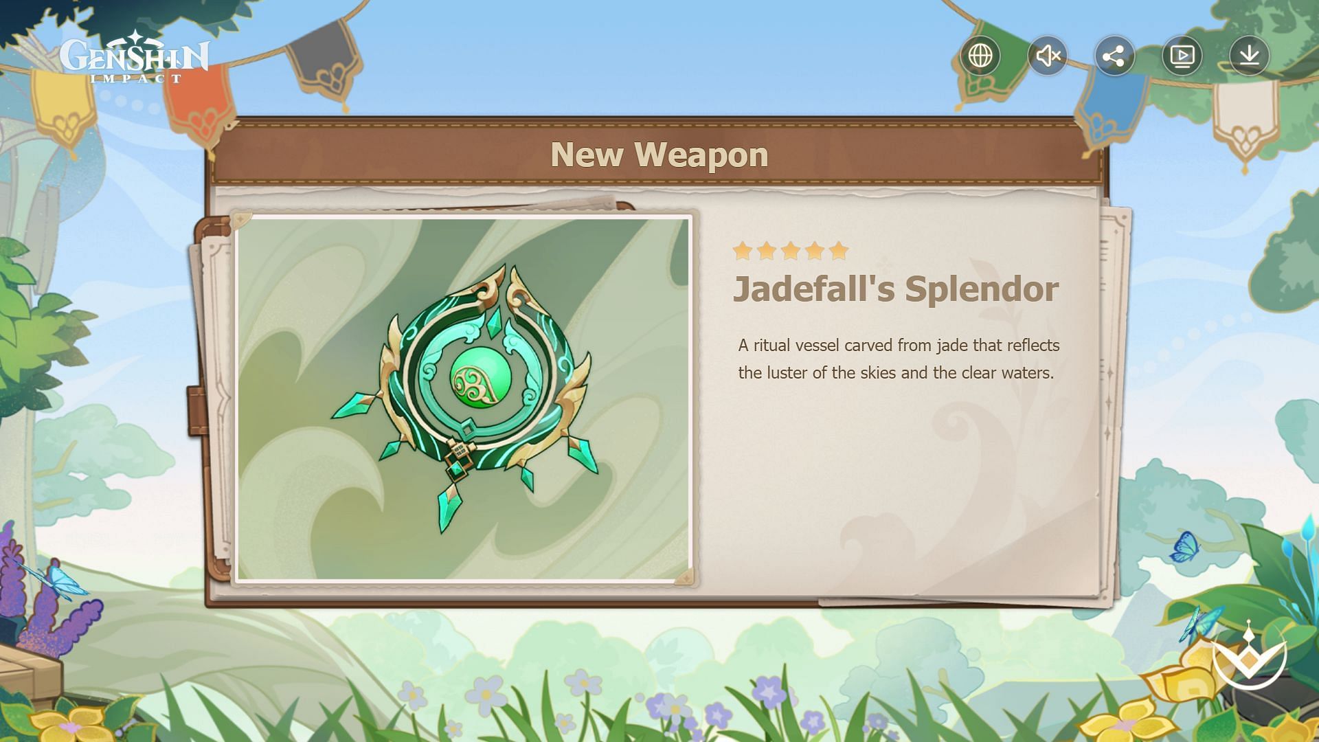 New 5-star Catalyst - Jadefall&#039;s Splendor (Image via HoYoverse)