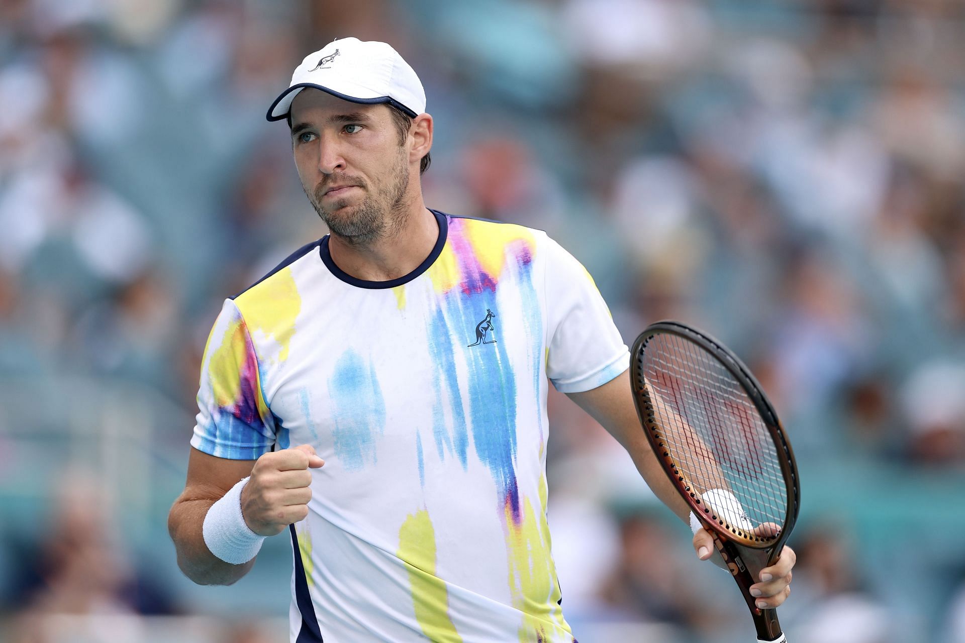 Dusan Lajovic at the 2023 Miami Open.