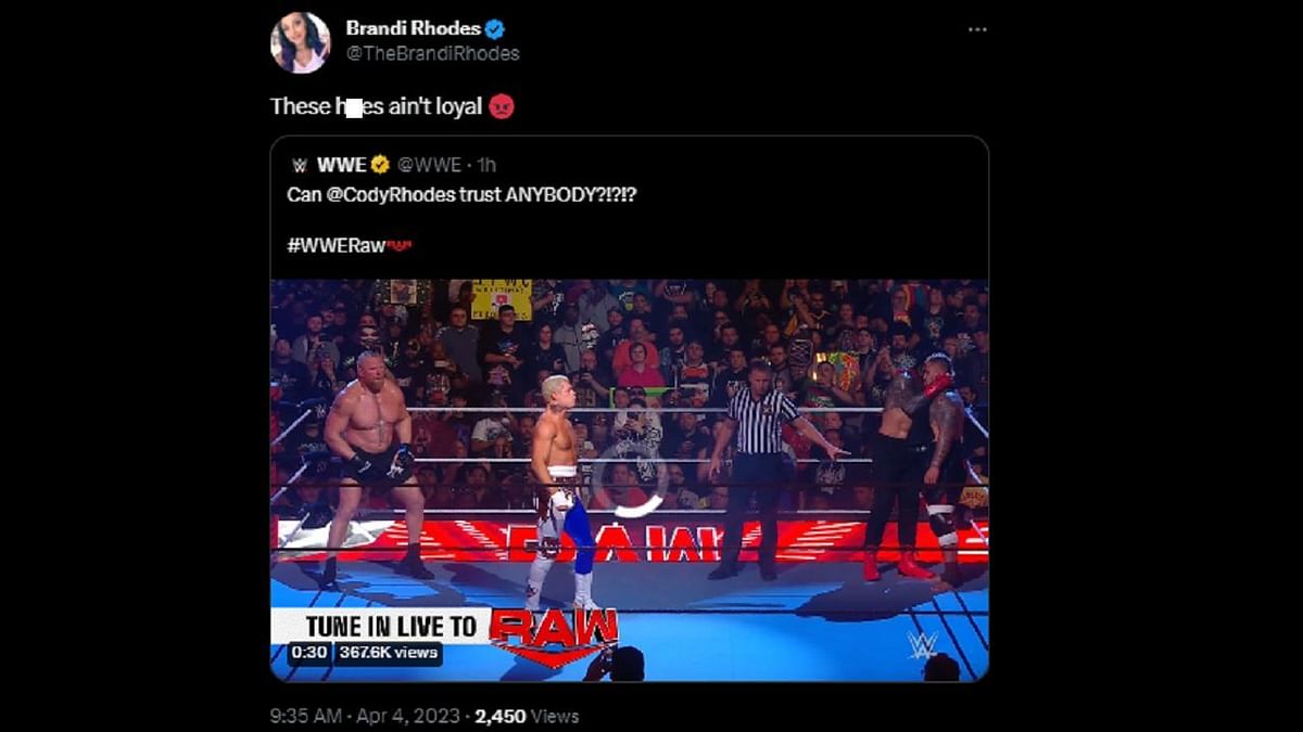 Brandi Rhodes sends a non-PG four-word message to Brock Lesnar after RAW