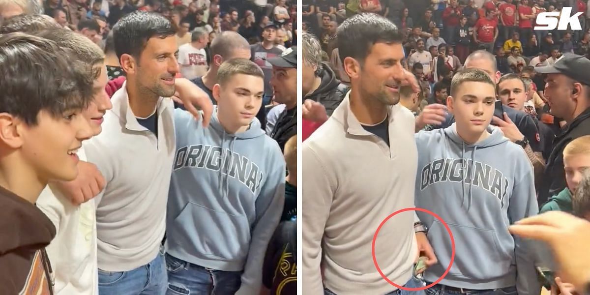Novak Djokovic slips money in child