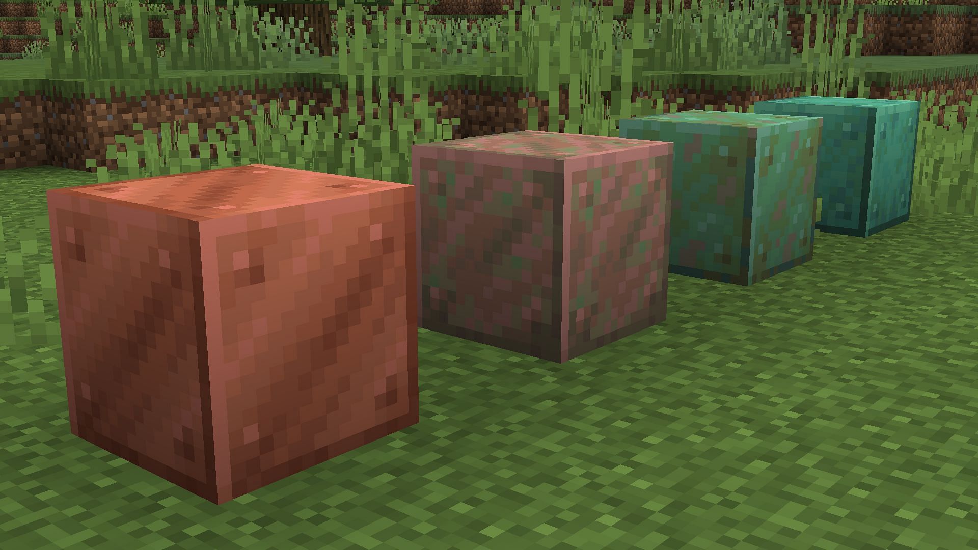 Copper is a great block for building structures on which players need to show the age of the structure in Minecraft (Image via Mojang)