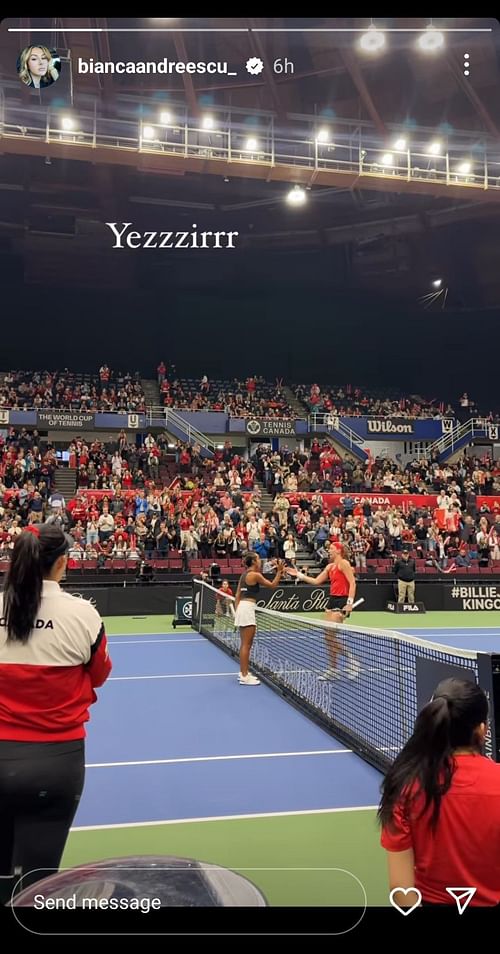 Via Bianca Andreescu's Instagram stories