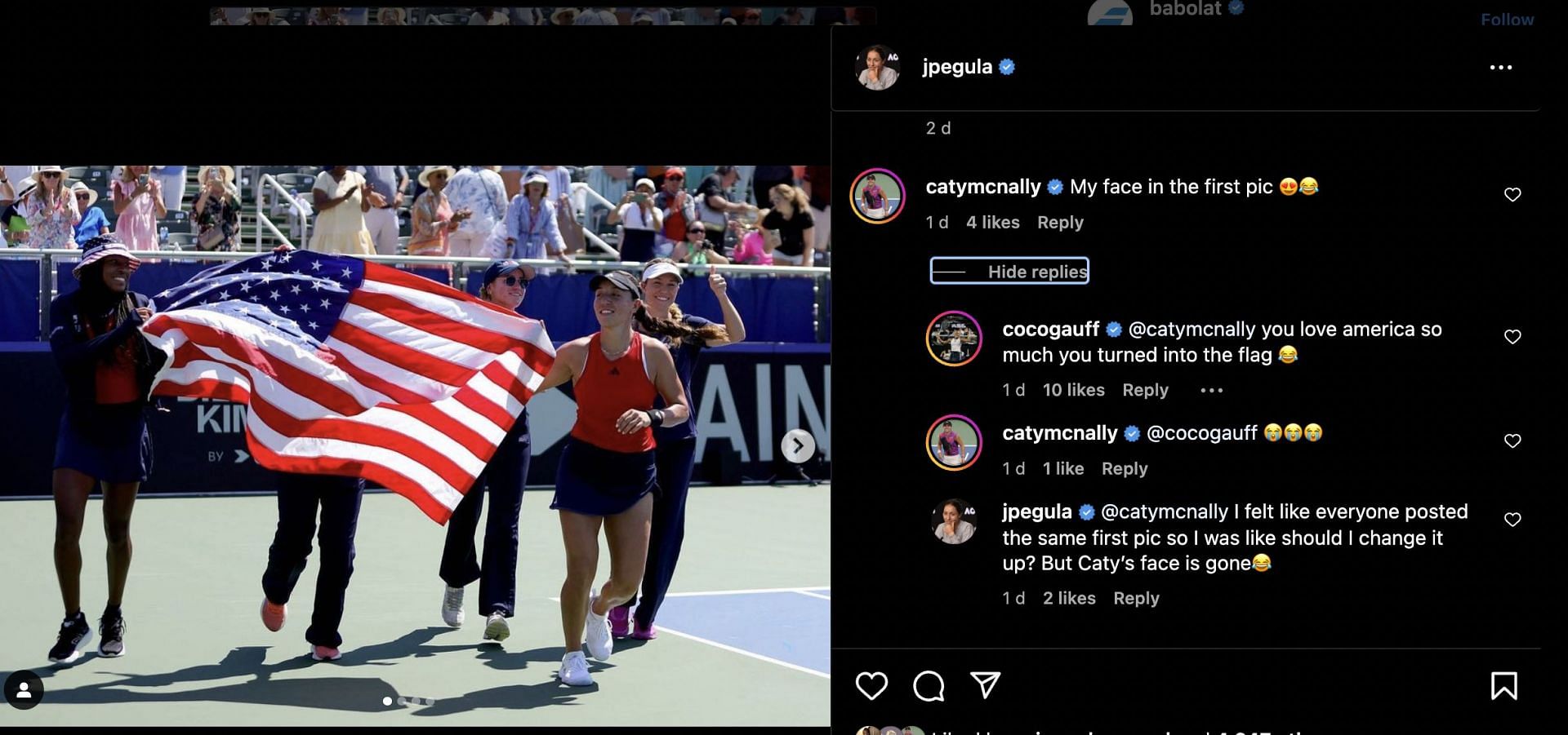 Coco Gauff and Jessica Pegula poke fun at Caty McNally 2