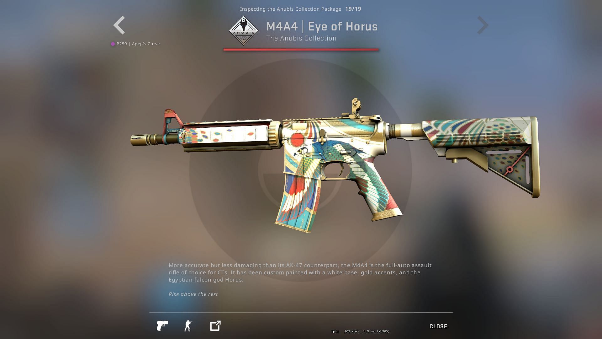 M4A4| Eye of Horus (Image via Sportskeeda)