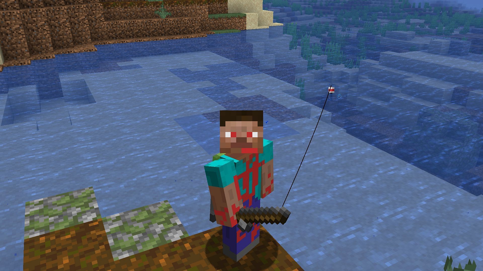 Fishing is one of many features present in Minecraft (Image via Mojang)