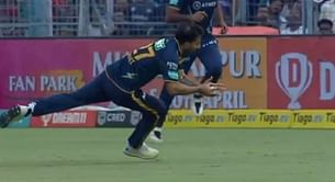 [Watch] Mohit Sharma takes stunning catch despite an injury to dismiss Shardul Thakur during KKR vs GT in IPL 2023