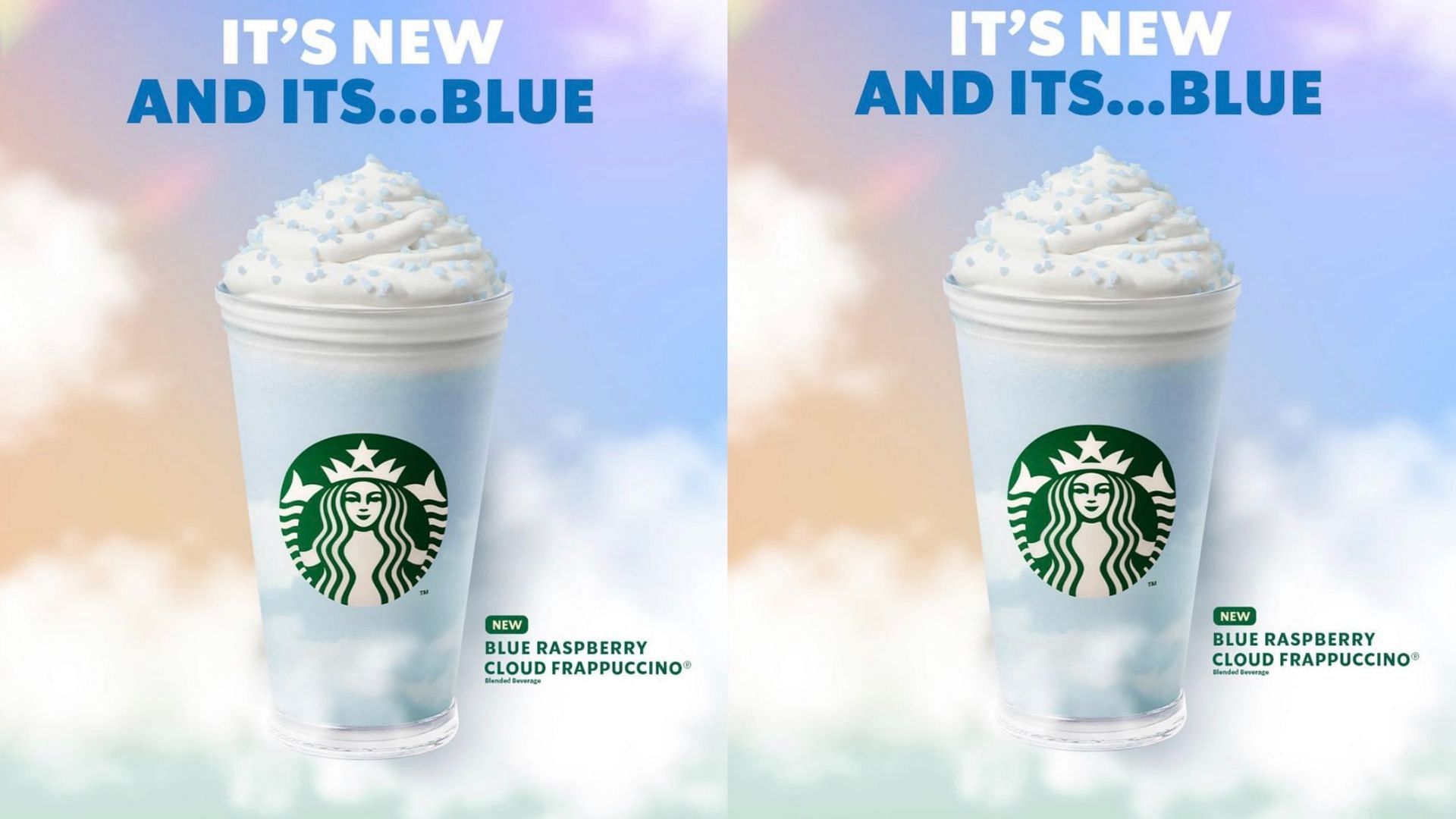 The new Blue Raspberry Cloud Frappuccino offers a refreshing and fruity drink that is high in blue raspberry candy flavor (Image via Stārbucks UK)