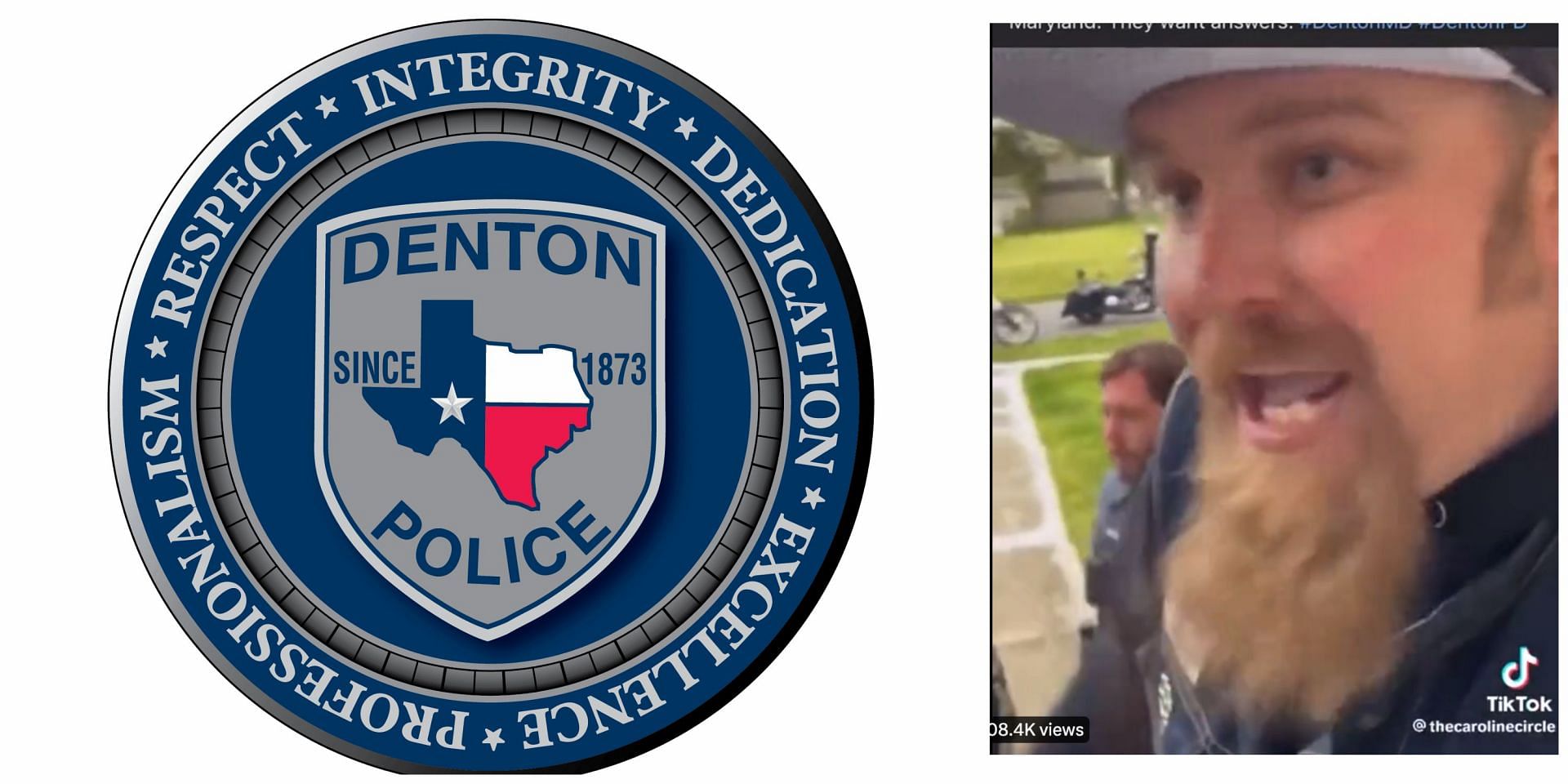 Video of Denton Police Department officials go viral raising concerns about the safety of the residents. (Image via TikTok &amp; Denton Police Department)