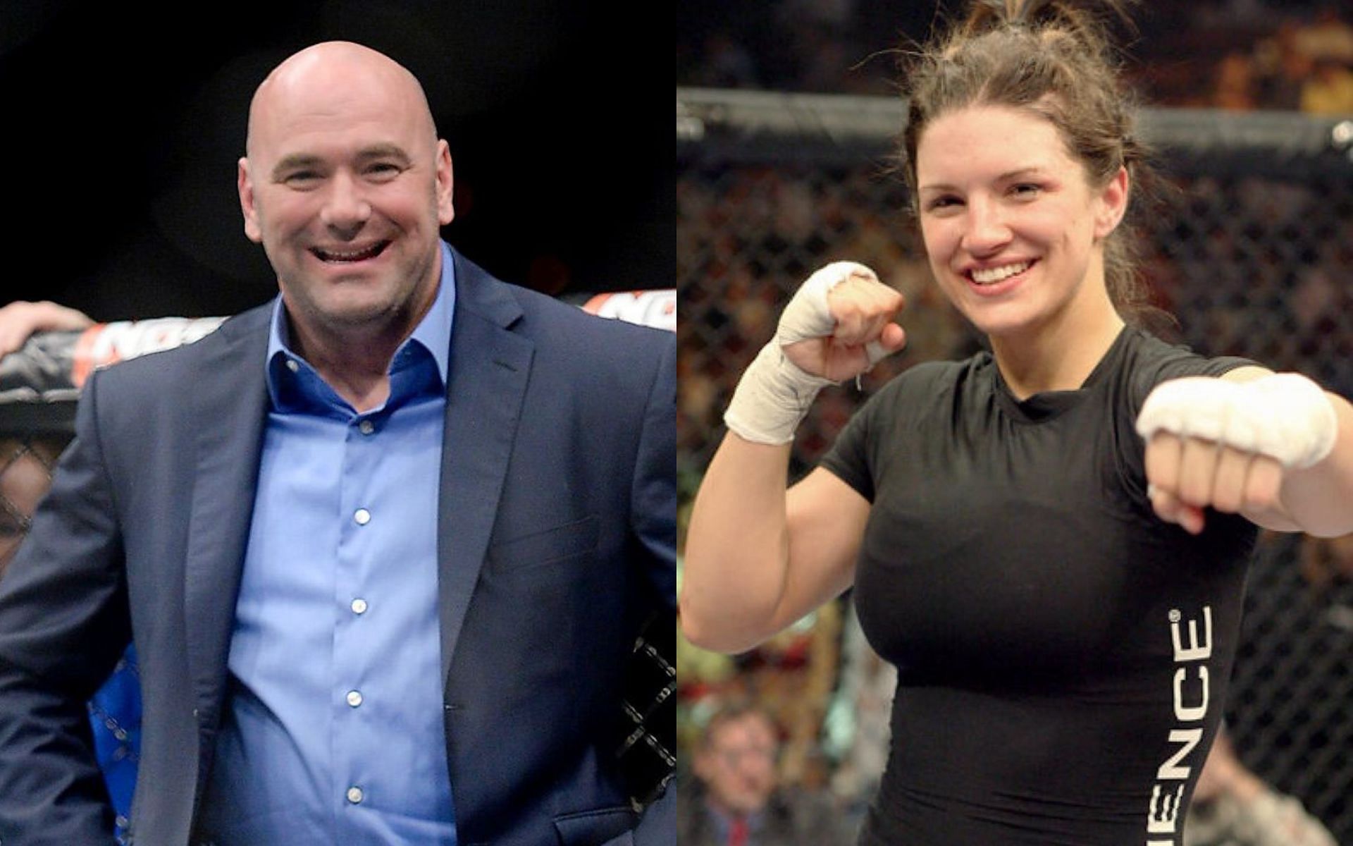 Dana White (left) and Gina Carano (right)