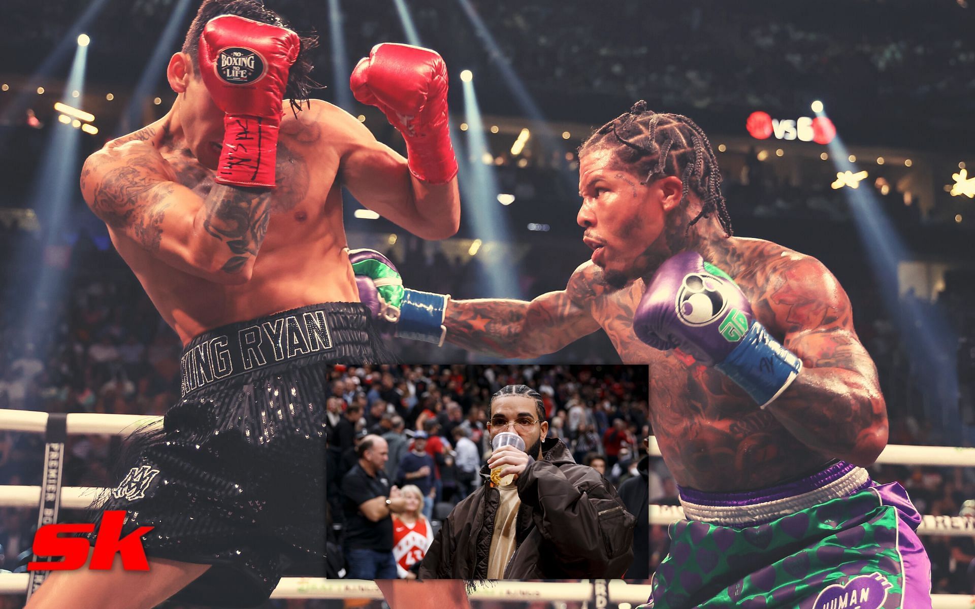 Gervonta Davis vs. Ryan Garcia, Drake (inset)