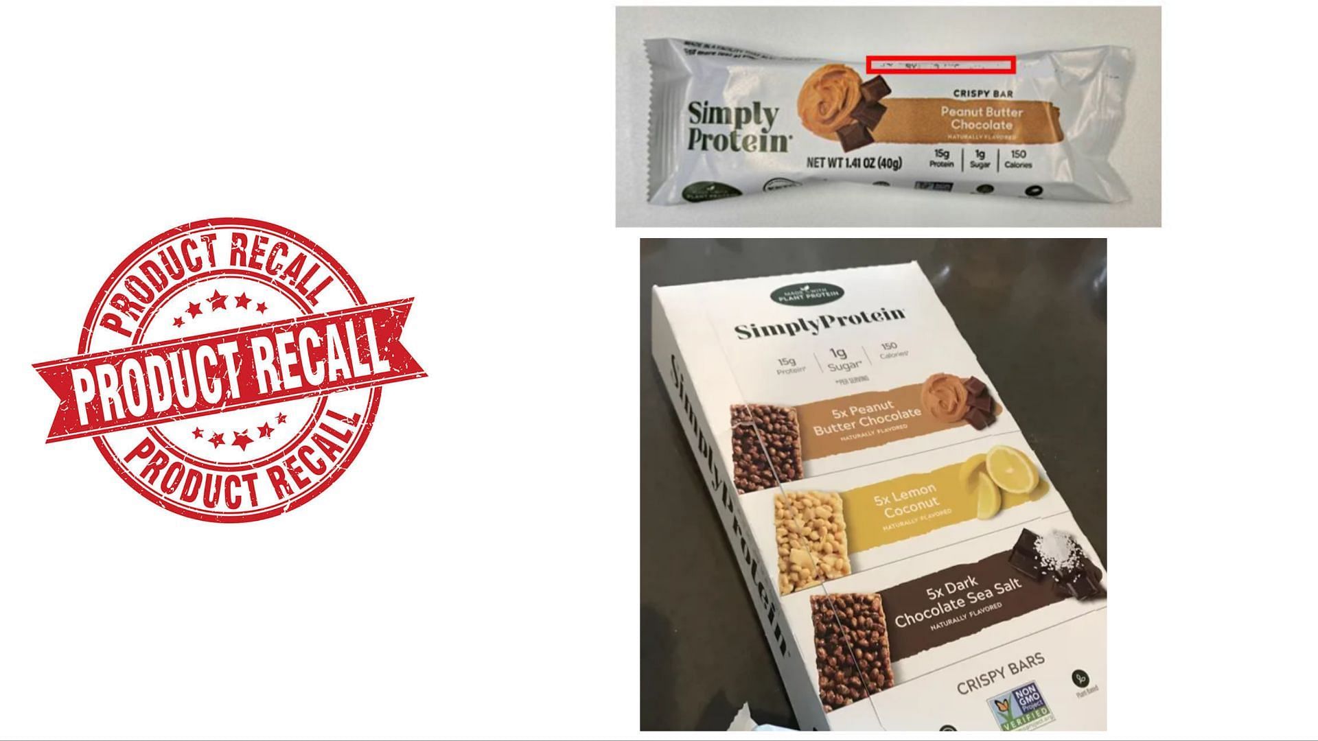 Wellness Natural USA Inc. recalls SimplyProtein&reg; Peanut Butter Chocolate Crispy Bars over undeclared cashew allergens concern (Image via user @PfcRed/Reddit/FDA)