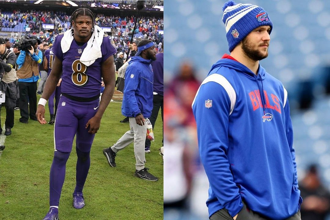 Lamar Jackson, left, Josh Allen, right 