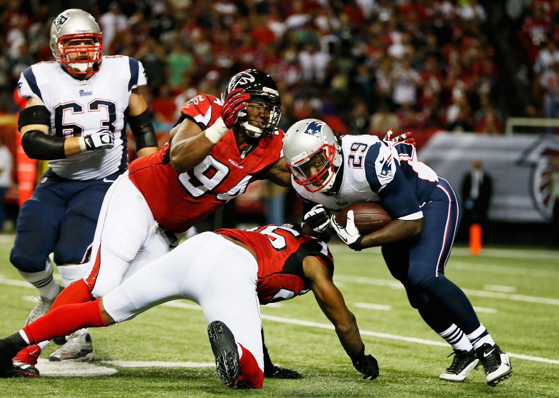 William Moore at a New England Patriots v Atlanta Falcons game