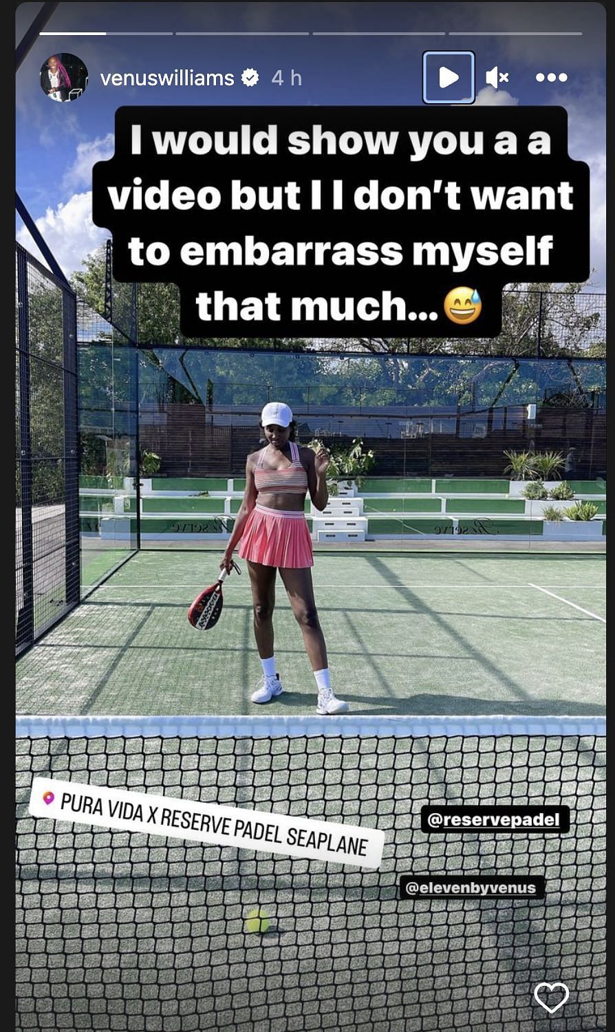 Venus Williams&#039; Instagram story