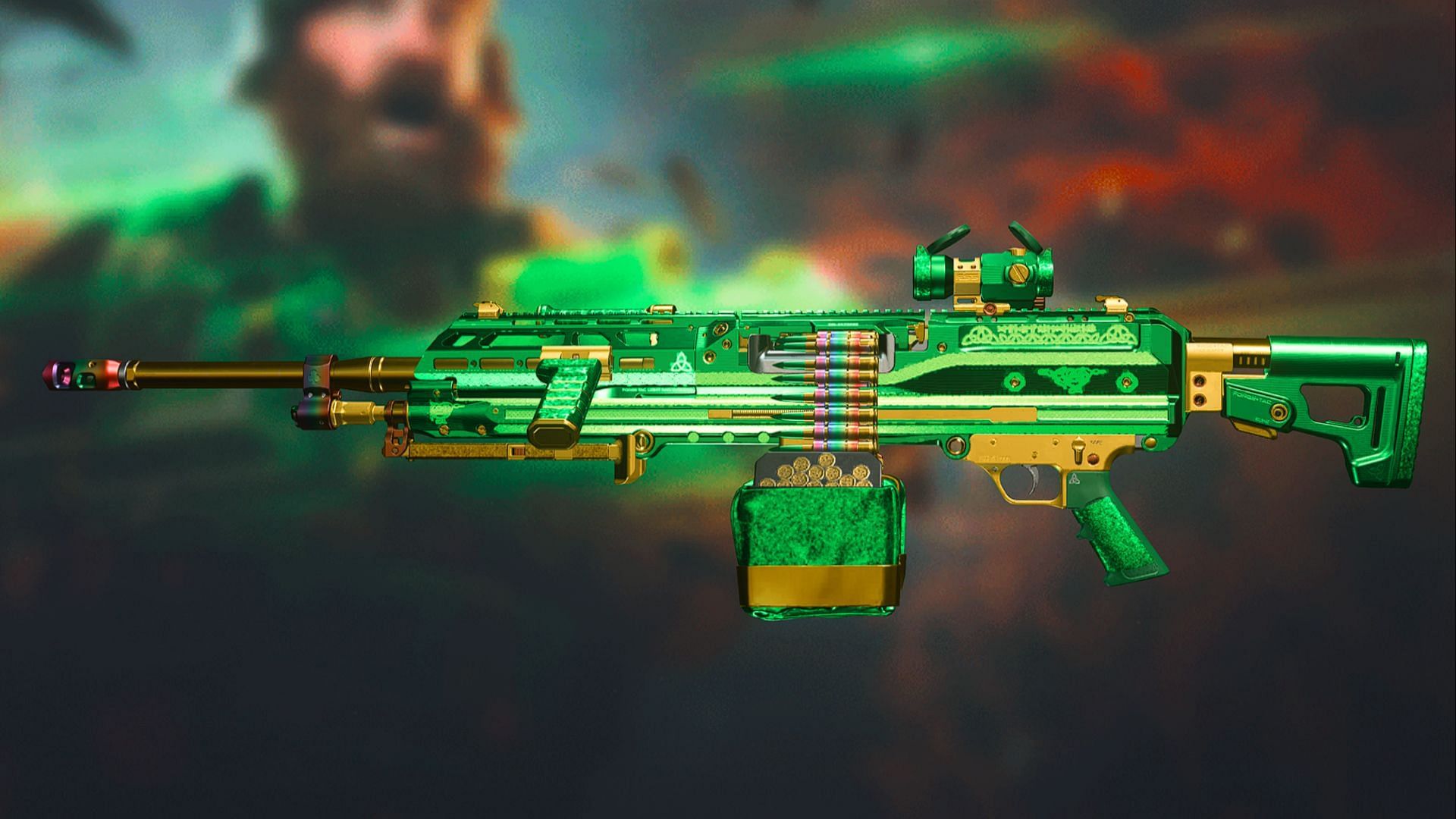 The Shamrock weapon blueprint for the RAAL MG (Image via Activision)