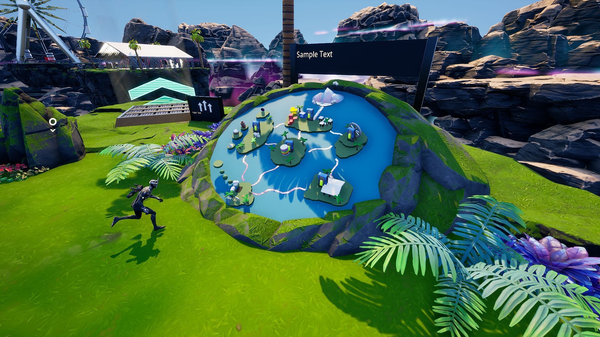 Interact with the replica of the Coachella Island to start the Challenge (Image via Epic Games/Fortnite)