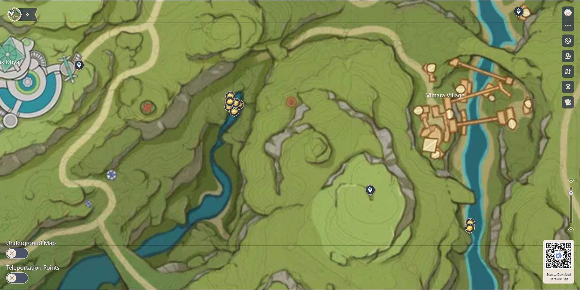 Vimara village waypoint location (Image via HoYoverse)