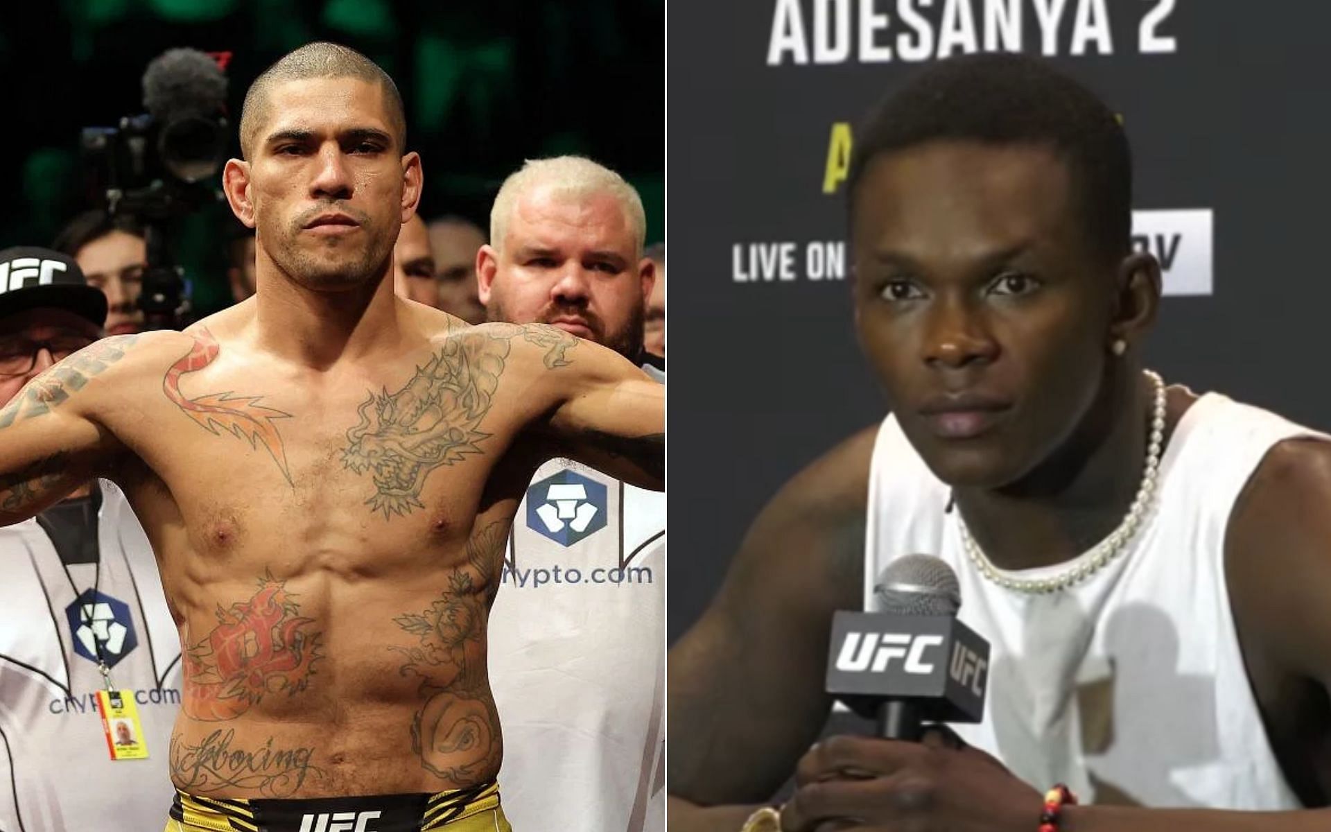 Alex Pereira [Left], and Israel Adesanya [Right] [Photo credit MMAFightingonSBN - YouTube]