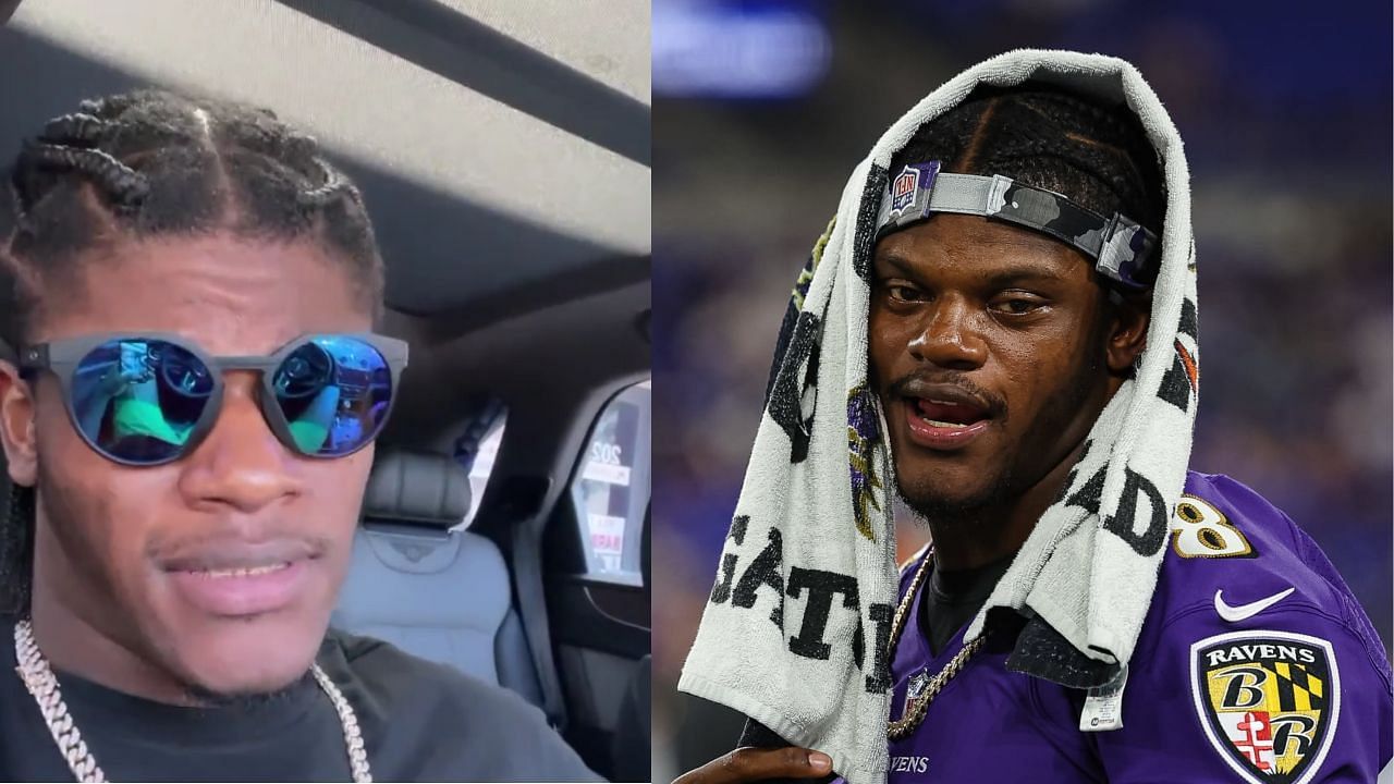 Lamar Jackson celebrates his new five year deal with Ravens