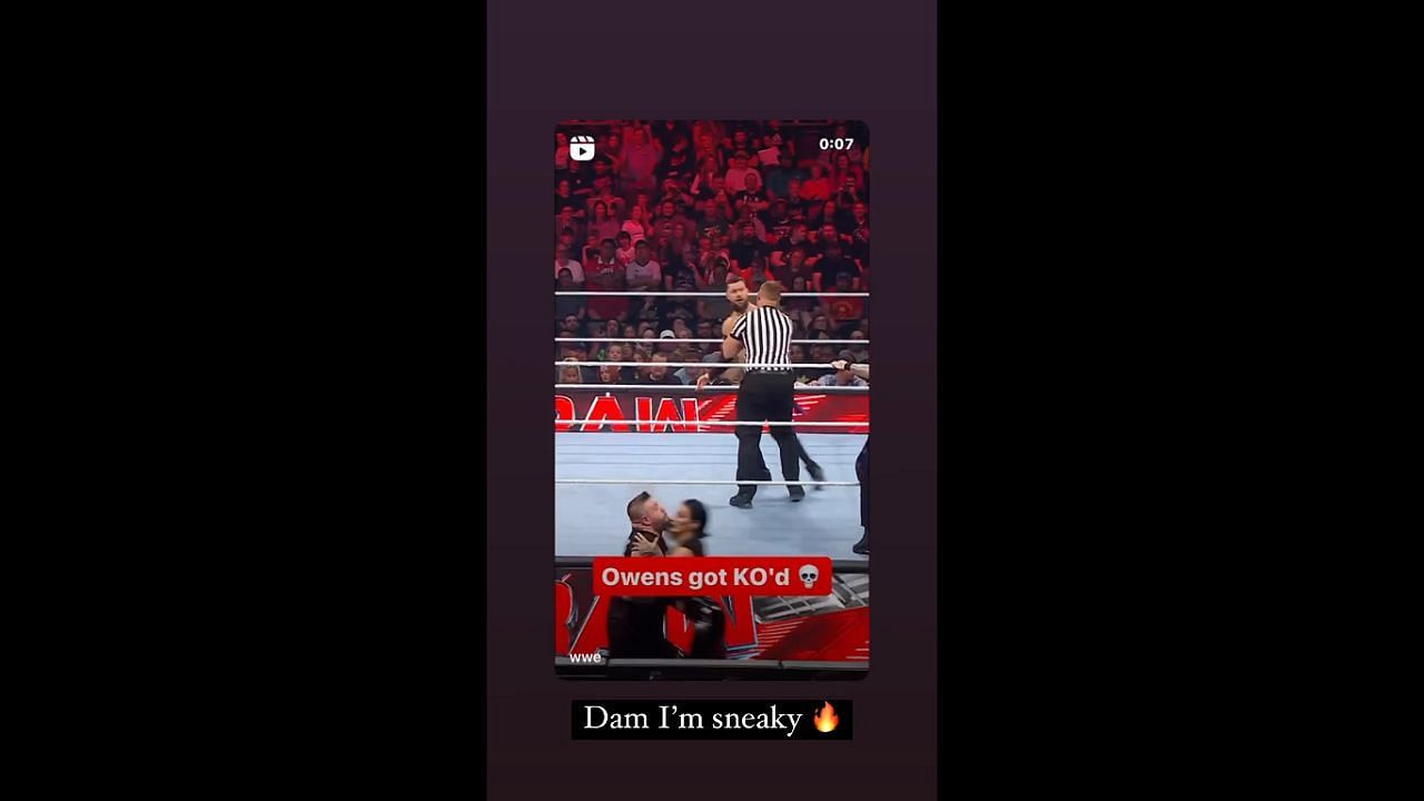 Ripley&#039;s Instagram story reacting to the attack on Kevin Owens
