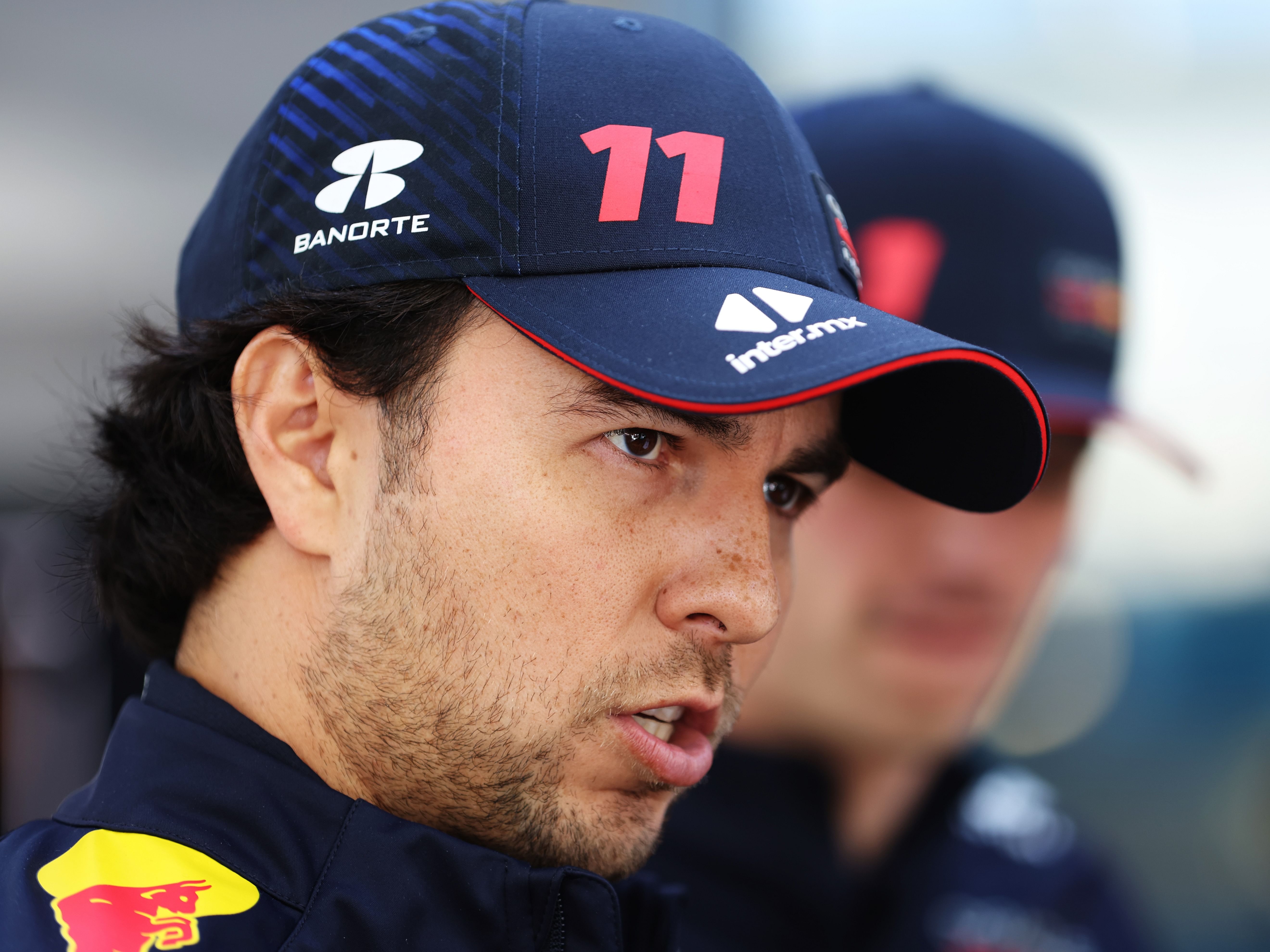 Sergio Perez looks on in the paddock prior to the 2023 F1 Australian Grand Prix (Photo by Robert Cianflone/Getty Images)