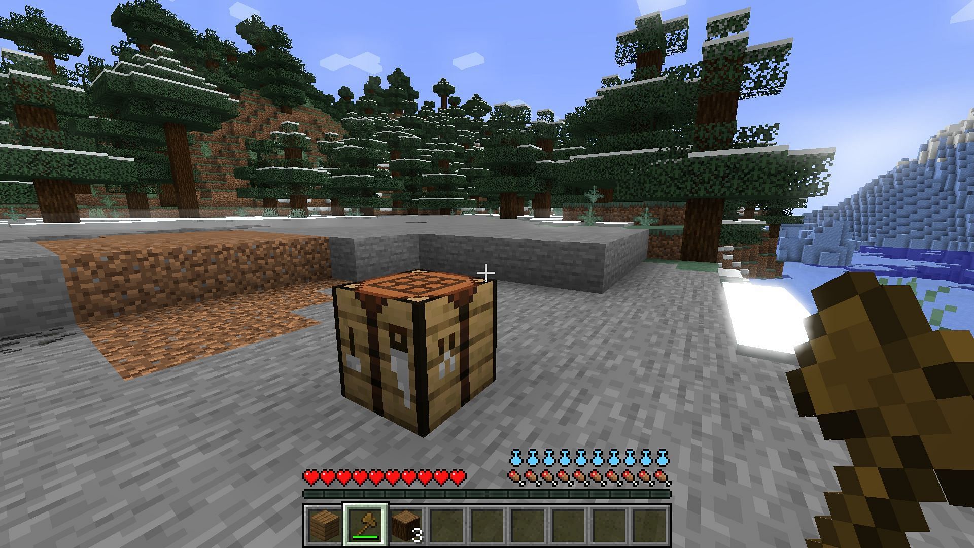 Players will stroll if they have heavy items in their inventory and even have a hydration bar in Minecraft (Image via Mojang)