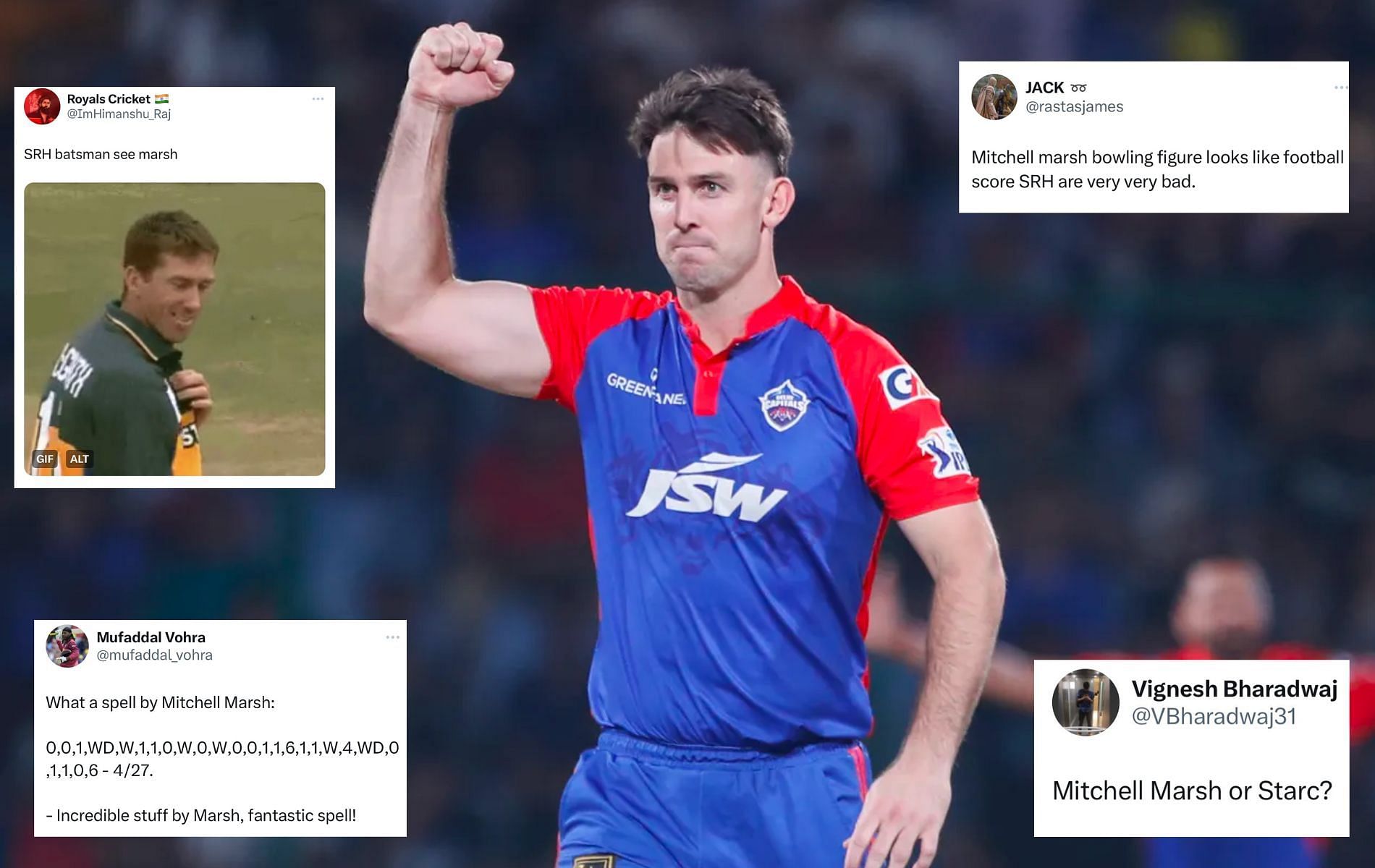 Mitchell Marsh was praised by many for his bowling exploits. (Pics: IPLT20.com/Twitter)